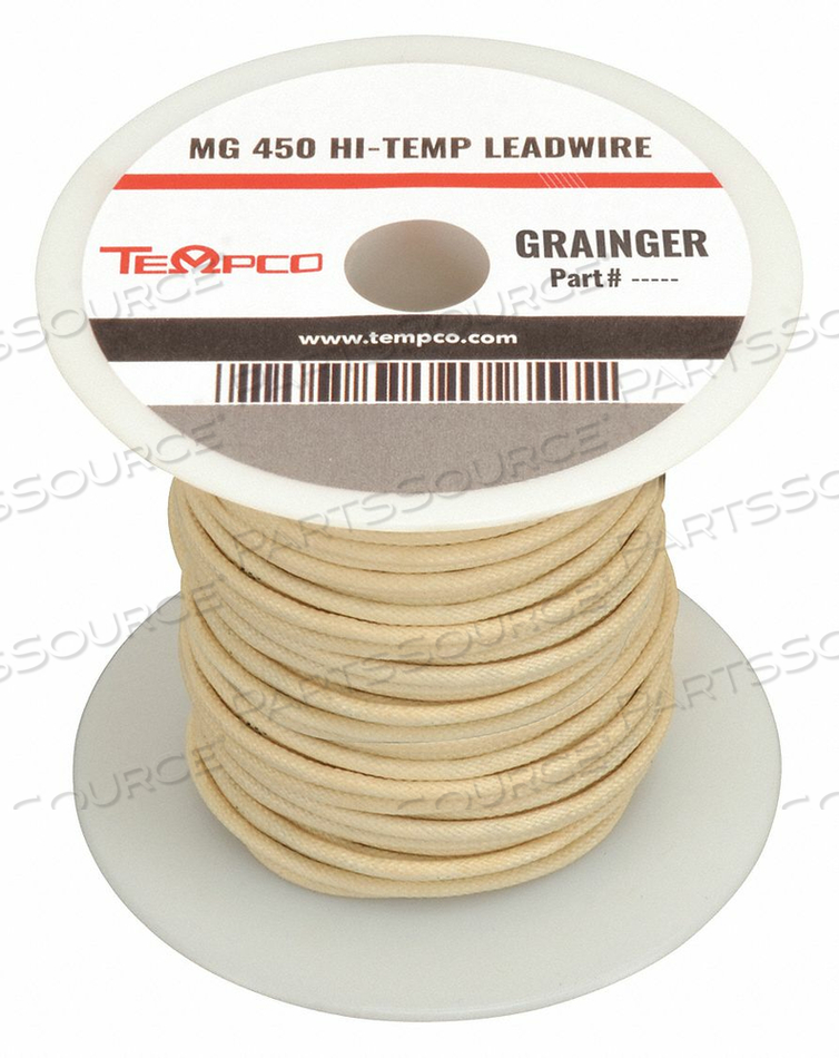 HIGH TEMP LEAD WIRE 14AWG 100FT NATURAL by Tempco