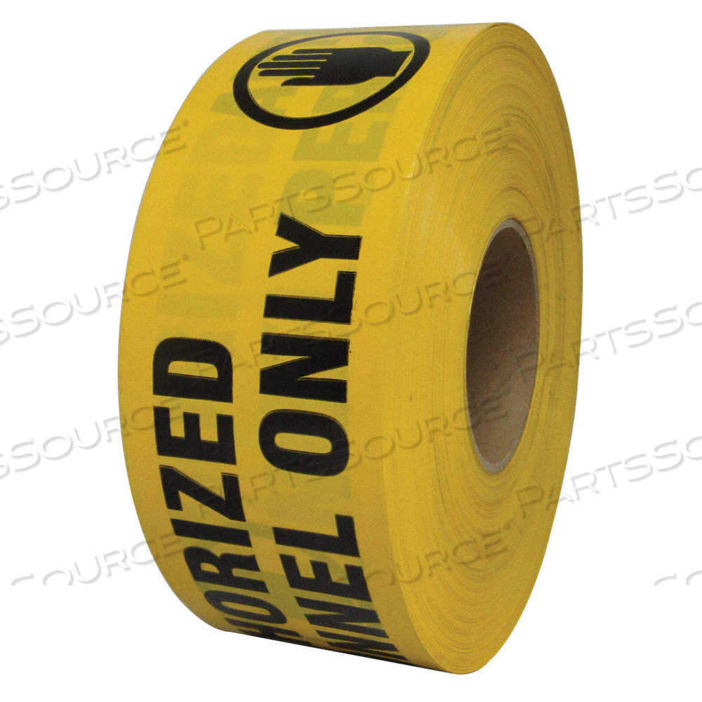BARRICADE TAPE, 1,000 FT LG, 3 IN WD, AUTHORIZED PERSONNEL ONLY LEGEND, LDPE by Approved Vendor BARRICADE TAPE, 1,000 FT LG, 3 IN WD, AUTHORIZED PERSONNEL ONLY LEGEND, LDPE by Approved Vendor