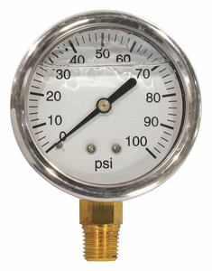 LIQUID FILLED PRESSURE GAUGE 0-100 PSI by Fimco