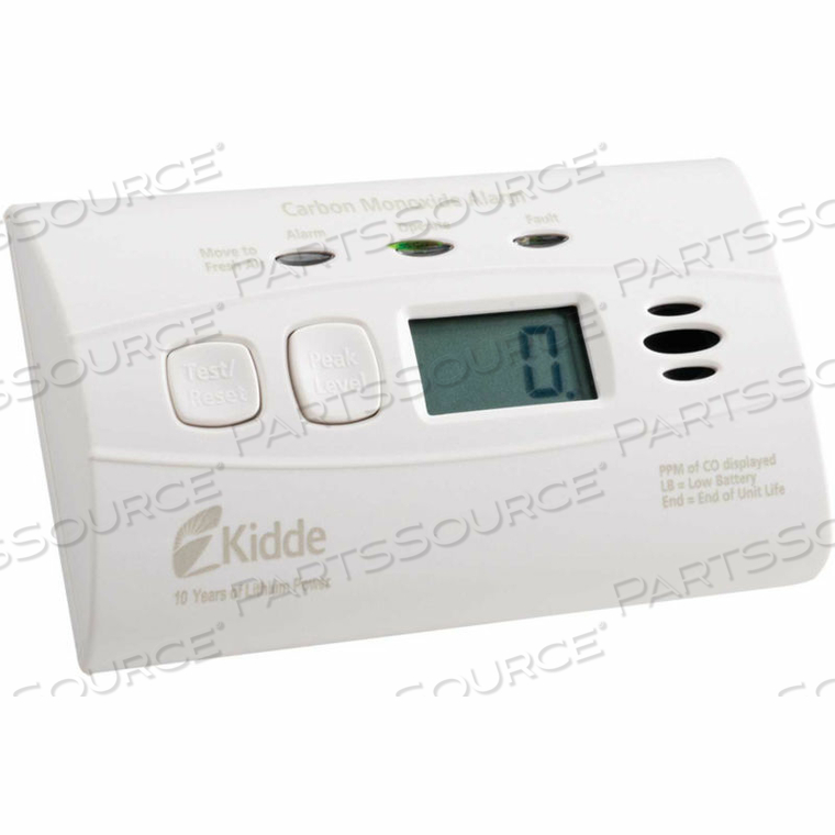 C3010D WORRY-FREE CO ALARM WITH DIGITAL DISPLAY, 10-YEAR SEALED LITHIUM BATTERY OPERATED by Kidde