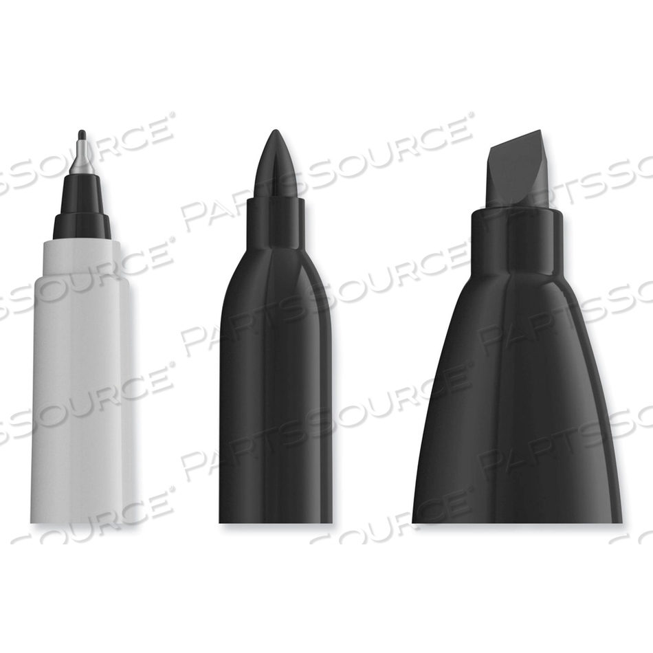 MIXED POINT SIZE PERMANENT MARKERS, ASSORTED TIP SIZES/TYPES, BLACK by Sharpie