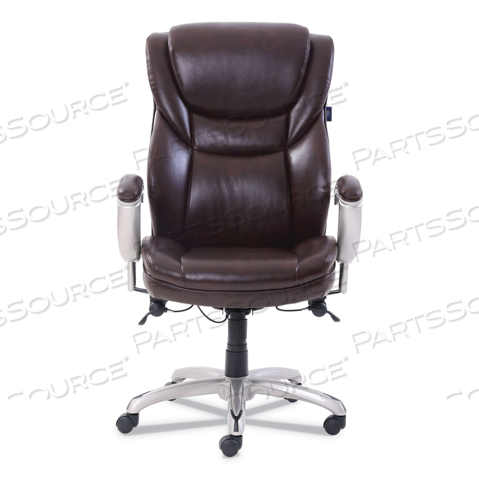 EMERSON EXECUTIVE TASK CHAIR, SUPPORTS UP TO 300 LB, 19" TO 22" SEAT HEIGHT, BROWN SEAT/BACK, SILVER BASE by SertaPedic EMERSON EXECUTIVE TASK CHAIR, SUPPORTS UP TO 300 LB, 19" TO 22" SEAT HEIGHT, BROWN SEAT/BACK, SILVER BASE by SertaPedic