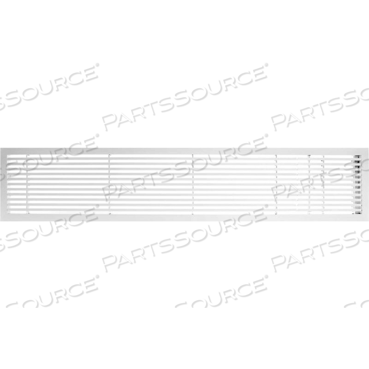 AG20 SERIES 6" X 48" SOLID ALUM FIXED BAR SUPPLY/RETURN AIR VENT GRILLE, WHITE-GLOSS W/RIGHT DOOR 