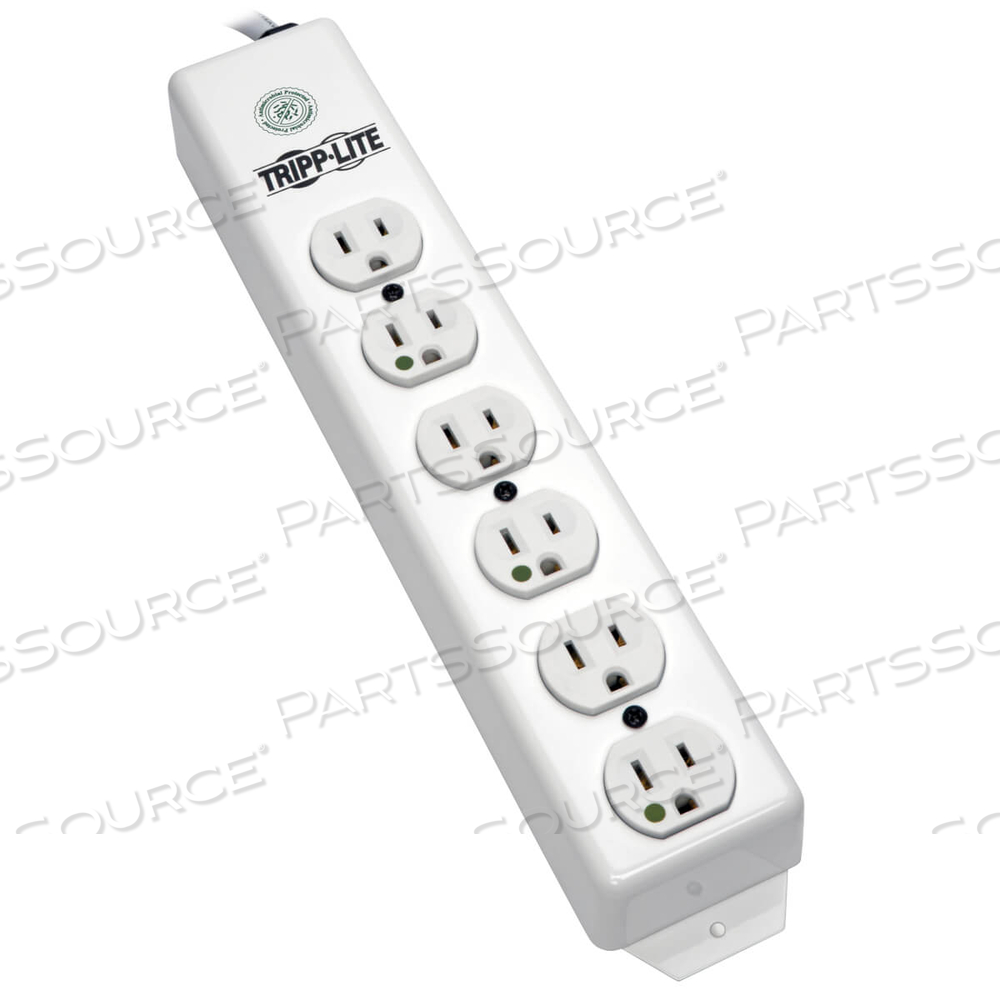POWER STRIP MEDICAL 120V 5-15R-HG 6 OUTLET 1.5FT CORD METAL by Tripp Lite