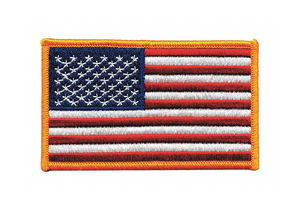 EMBROIDERED PATCH U.S. FLAG DARK GOLD by Heros Pride