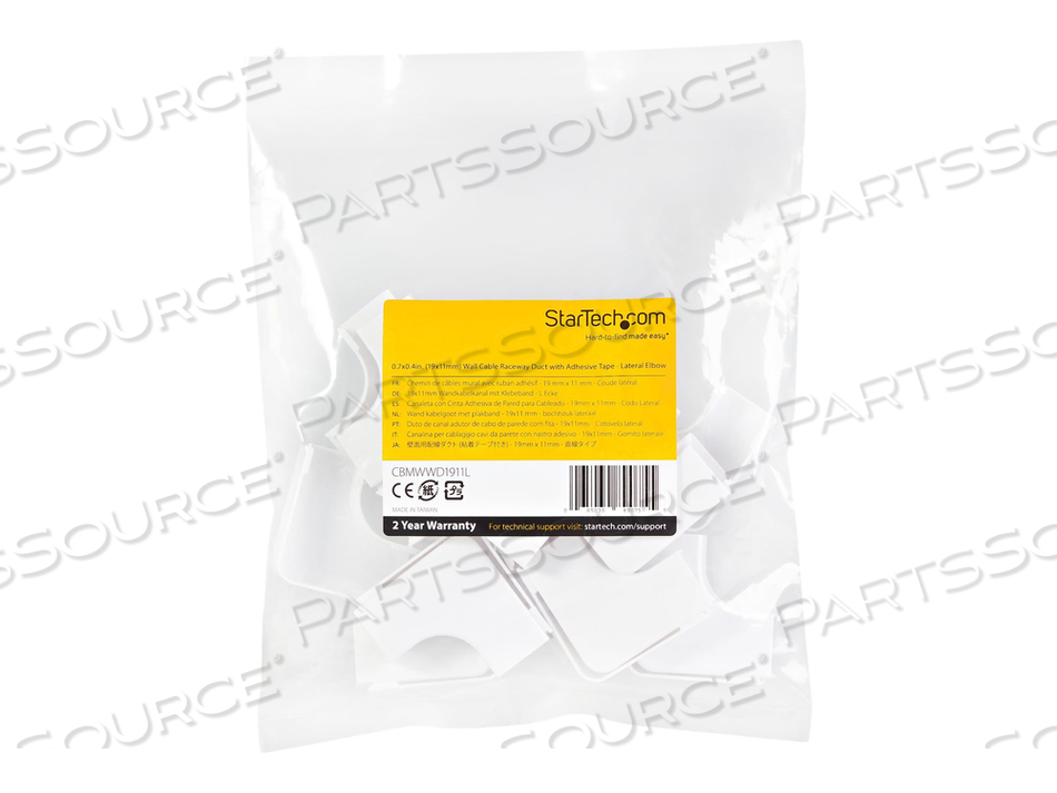 20 PACK CABLE RACEWAY L CONNECTOR FOR CBMWWD1911, 90 DEGREE RIGHT ANGLE, FLAT L TYPE, CABLE MANAGEMENT ACCESSORIES, CHANNEL RACEWAY/WIRING D by StarTech.com Ltd. 20 PACK CABLE RACEWAY L CONNECTOR FOR CBMWWD1911, 90 DEGREE RIGHT ANGLE, FLAT L TYPE, CABLE MANAGEMENT ACCESSORIES, CHANNEL RACEWAY/WIRING D by StarTech.com Ltd.