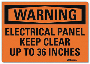 WARNING SIGN ELECTRICAL PANEL 5 IN H by Lyle Signs Inc.