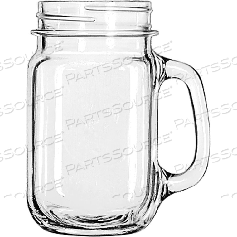 GLASS DRINKING JAR 16.5 OZ., 12 PACK 
