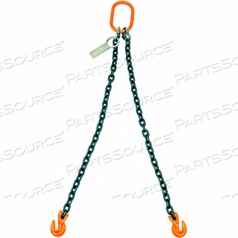6' DOUBLE LEG CHAIN SLING W/ GRAB HOOK by Mazzella Lifting Technologies