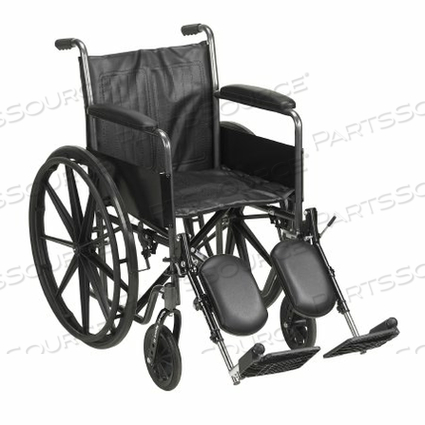 STANDARD WHEELCHAIR WITH PADDED, REMOVABLE ARM, COMPOSITE MAG WHEEL, 18 IN. SEAT, SWING-AWAY ELEVATING FOOTREST, 300 LBS. by McKesson STANDARD WHEELCHAIR WITH PADDED, REMOVABLE ARM, COMPOSITE MAG WHEEL, 18 IN. SEAT, SWING-AWAY ELEVATING FOOTREST, 300 LBS. by McKesson
