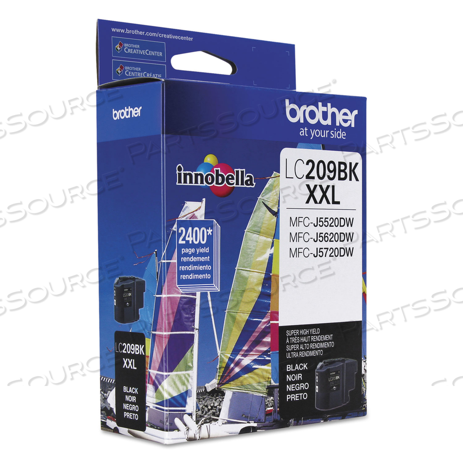 LC209BK INNOBELLA SUPER HIGH-YIELD INK, 2,400 PAGE-YIELD, BLACK by Brother LC209BK INNOBELLA SUPER HIGH-YIELD INK, 2,400 PAGE-YIELD, BLACK by Brother