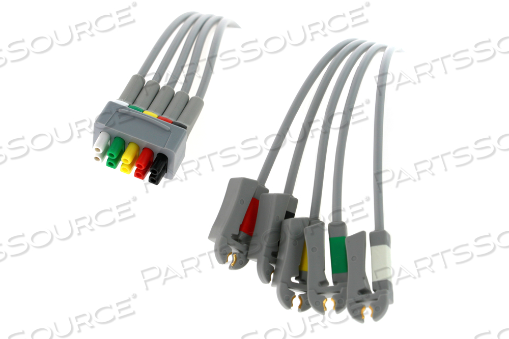 REUSABLE ECG CABLE, 5-LEAD, MULTI-LINK CONNECTOR, PINCH/GRABBER, 29 IN 