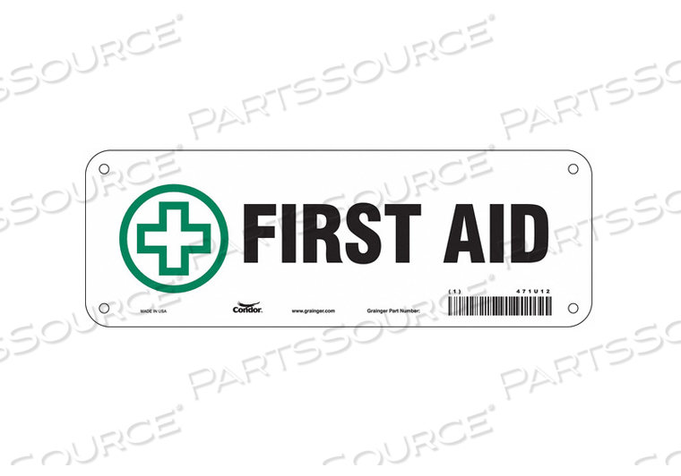 FIRST AID SIGN 10 WX3-1/2 H 0.055 THICK 