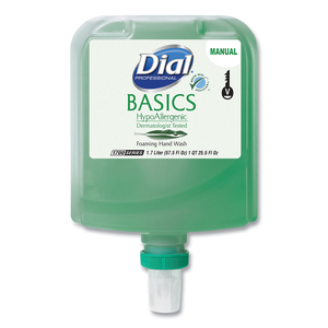 BASICS HYPOALLERGENIC FOAMING HAND WASH REFILL FOR DIAL 1700 V DISPENSER, HONEYSUCKLE, 1.7 L, 3/CARTON by Dial