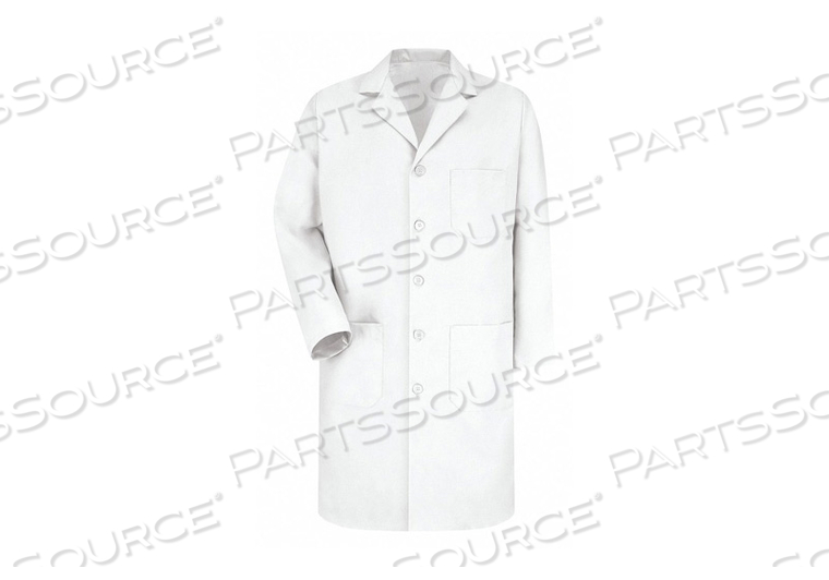 RED KAP MEN'S LAB COAT, WHITE, POLY/COMBED COTTON, REGULAR, 50" by VF Imagewear, Inc. RED KAP MEN'S LAB COAT, WHITE, POLY/COMBED COTTON, REGULAR, 50" by VF Imagewear, Inc.