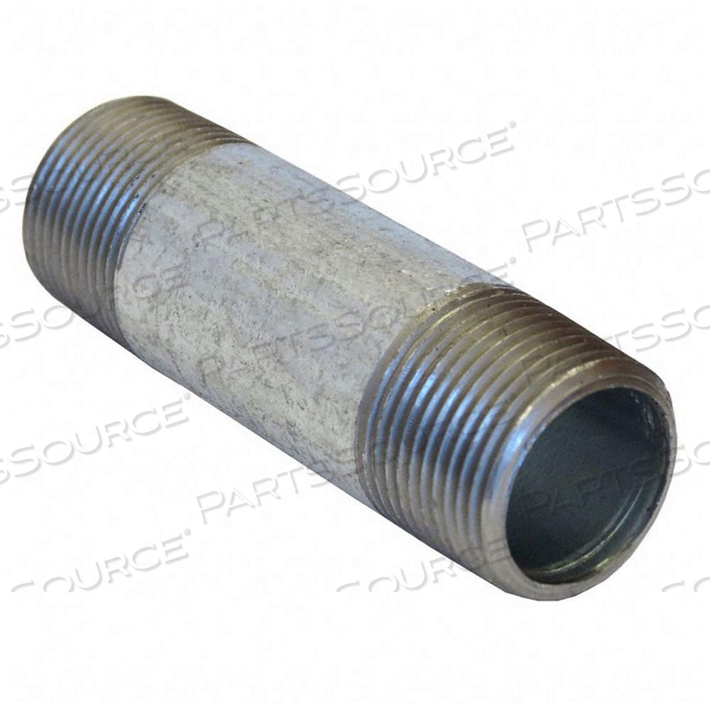 NIPPLE, GALVANIZED STEEL, 1 1/4 IN NOMINAL PIPE SIZE, 6 IN OVERALL LG, THREADED ON BOTH ENDS, STEEL by Approved Vendor