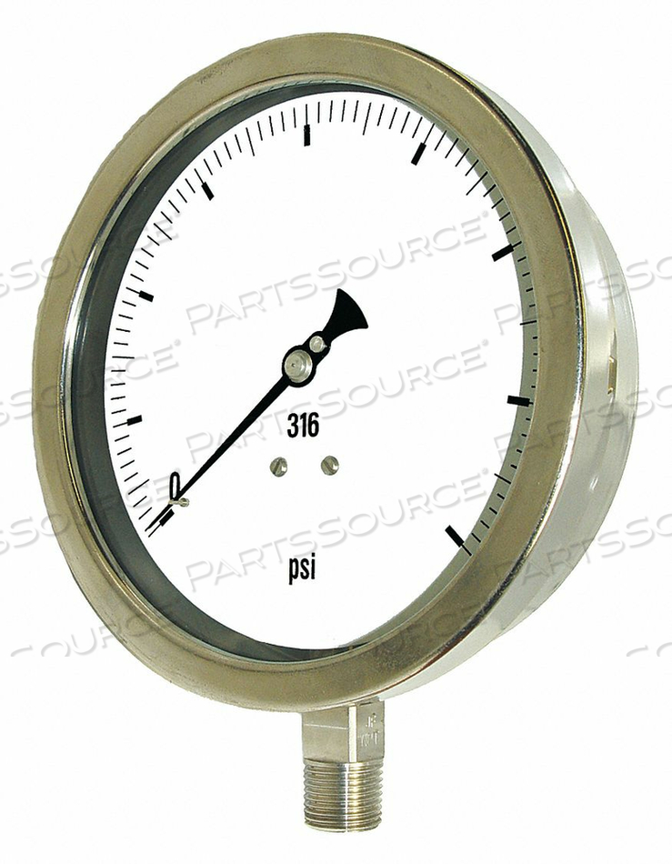 PRESSURE GAUGE HEAVY DUTY 6 IN. 300 PSI by PIC Gauges