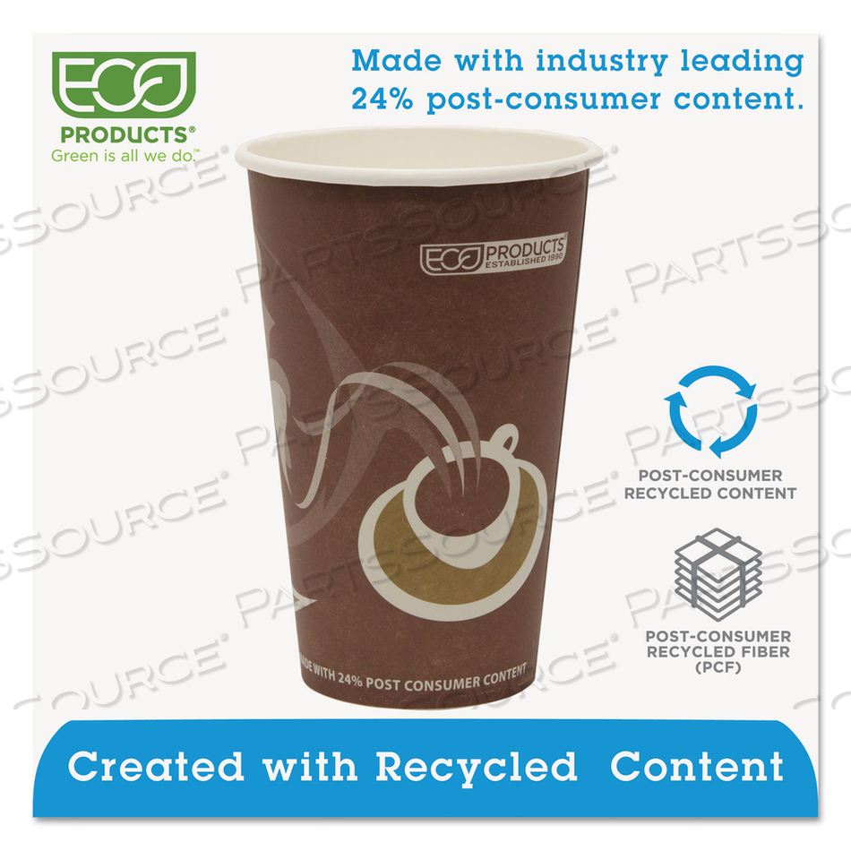 EVOLUTION WORLD 24% RECYCLED CONTENT HOT CUPS 16 OZ, 50/PACK, 20 PACKS/CARTON 