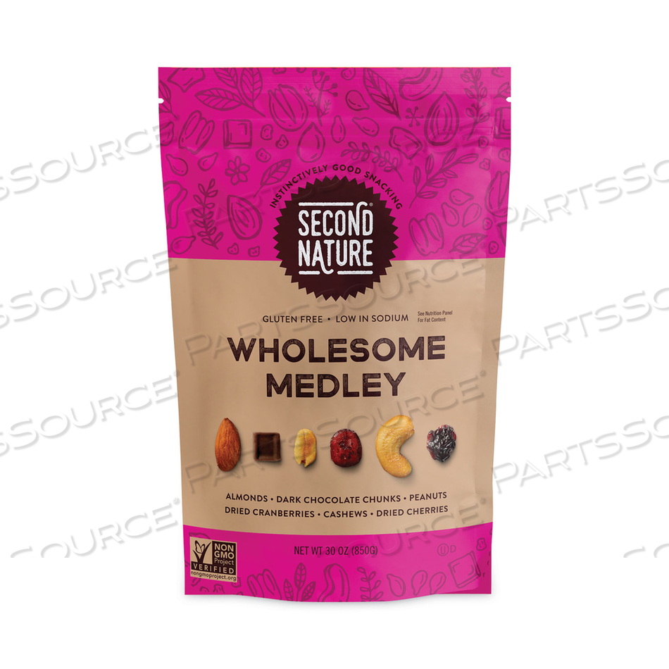 WHOLESOME MEDLEY TRAIL MIX, 30 OZ RESEALABLE POUCH 