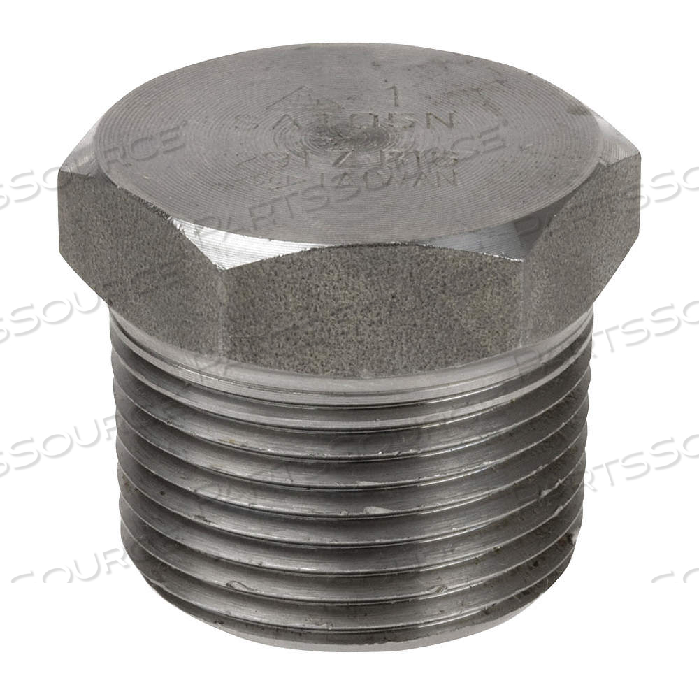 HEX HEAD PLUG, 316L STAINLESS STEEL, 1/4 IN FITTING PIPE SIZE, MALE NPT, CLASS 3000 by Approved Vendor