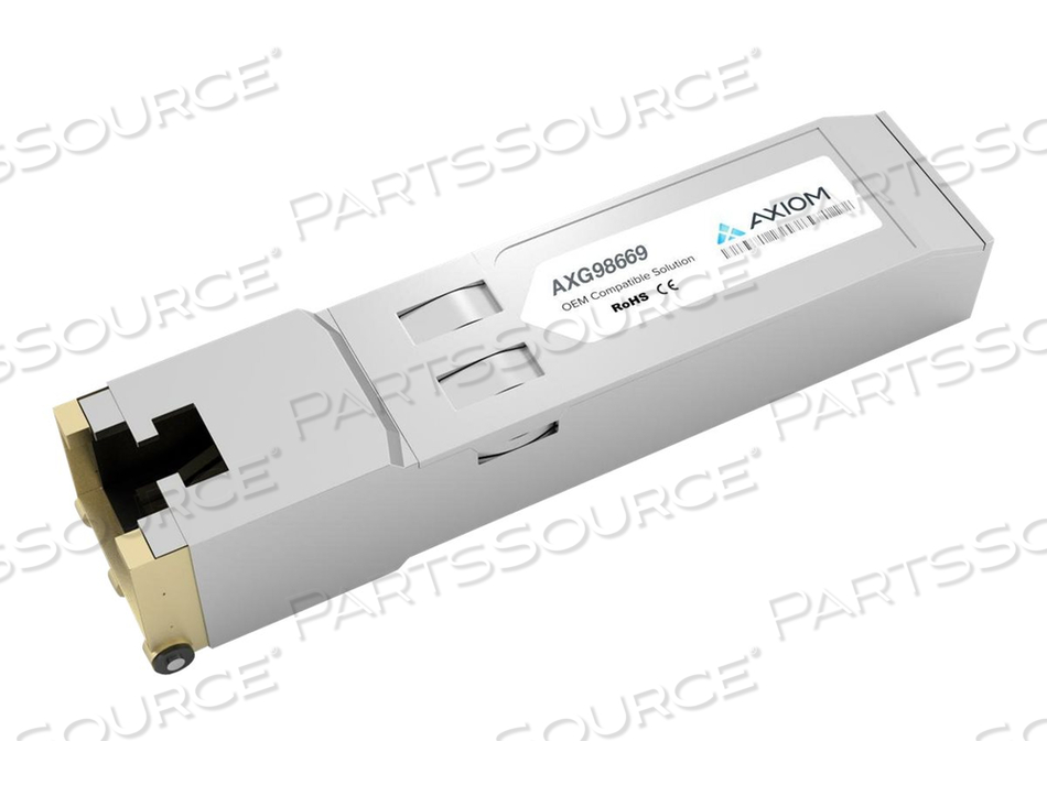 AXIOM, SFP (MINI-GBIC) TRANSCEIVER MODULE (EQUIVALENT TO: UBIQUITI UF-RJ45-1G), GIGE, 1000BASE-T, RJ-45, UP TO 328 FT by Axiom