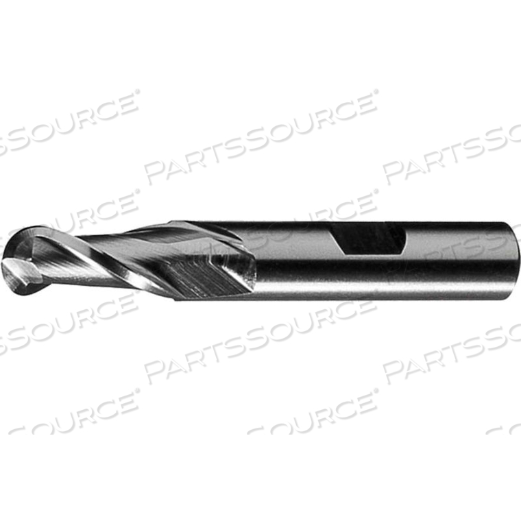 HG-2B HSS 2-FLUTE TIN BALL NOSE SINGLE END MILL, 1-3/8" X 1-1/4" X 2-1/2" X 5-1/16" 