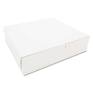 WHITE ONE-PIECE NON-WINDOW BAKERY BOXES, 10 X 10 X 2.5, WHITE, PAPER, 250/CARTON by SCT