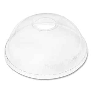 PET LIDS, DOME LID, FITS 32 OZ COLD CUPS, CLEAR, 500/CARTON by Karat