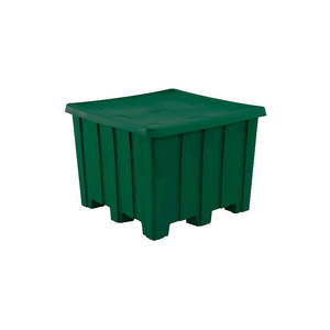 PLASTIC GAYLORD PALLET CONTAINER WITH LID 02-307220 - 50X50X36-1/2, GREEN by Rotational Molding, Inc.