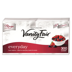 VANITY FAIR EVERYDAY DINNER NAPKINS, 2-PLY, WHITE, 300/PACK by Vanity Fair