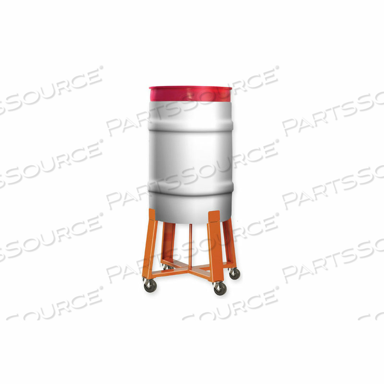 #71 HIGH DRUM DOLLY WITH STEEL CASTERS - 30"W ORANGE by Pucel Enterprises