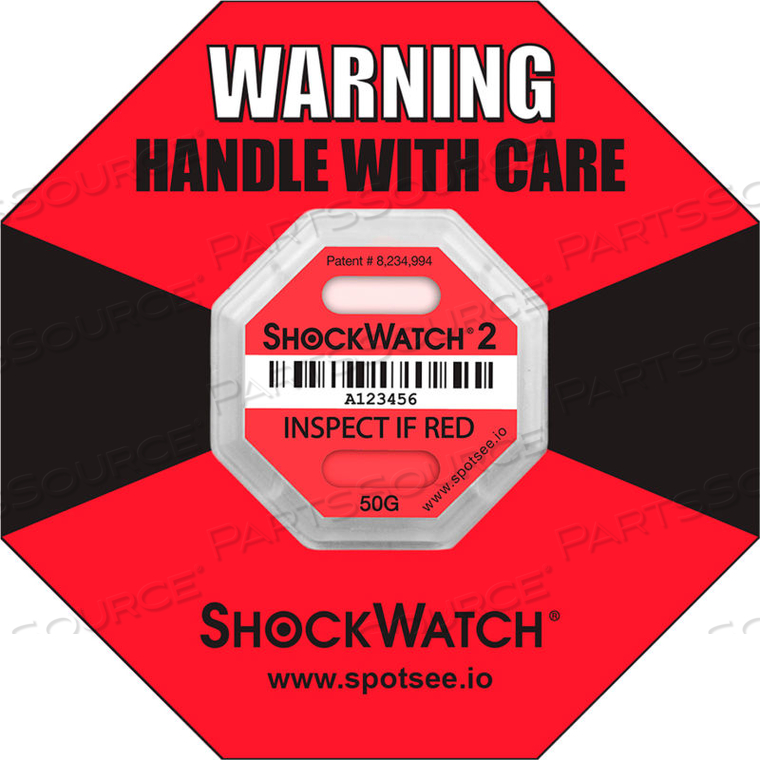 SPOTSEE RFID IMPACT INDICATORS, 50G RANGE, RED, 100/BOX by Shockwatch Inc