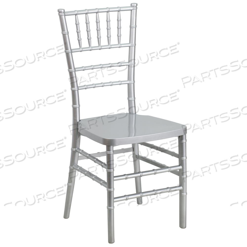 HERCULES PREMIUM SERIES SILVER RESIN STACKING CHIAVARI CHAIR by Flash Furniture