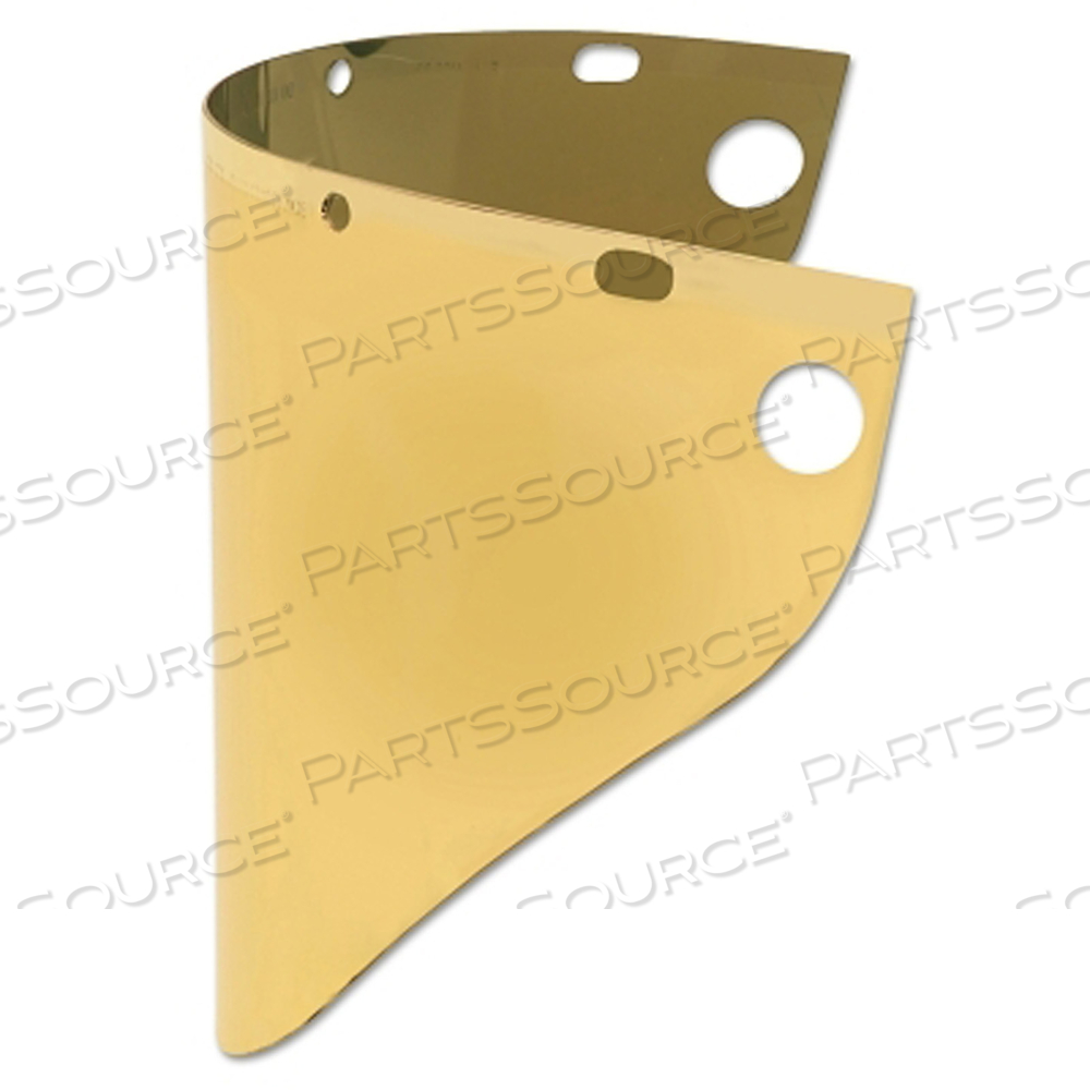HIGH PERFORMANCE FACESHIELD WINDOW, UNCOATED, GOLD, EXTENDED VIEW, 19 IN L X 9-3/4 IN H by Fibre-Metal HIGH PERFORMANCE FACESHIELD WINDOW, UNCOATED, GOLD, EXTENDED VIEW, 19 IN L X 9-3/4 IN H by Fibre-Metal