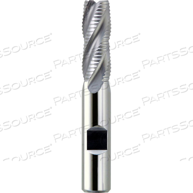 1-1/2" DIA., 4" LOC, 6-1/2" OAL, 6 FLUTE COBALT SINGLE END FINE ROUGHING END MILL, TICN 