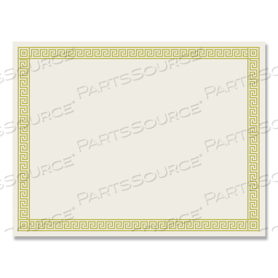FOIL BORDER CERTIFICATES, 8.5 X 11, IVORY/GOLD WITH CHANNEL GOLD BORDER by Great Papers