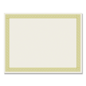 FOIL BORDER CERTIFICATES, 8.5 X 11, IVORY/GOLD WITH CHANNEL GOLD BORDER, 12/PACK by Great Papers