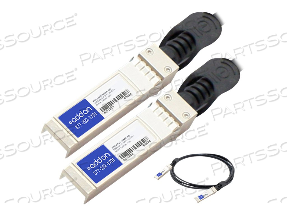 ADDON, 10GBASE-CU DIRECT ATTACH CABLE, TAA COMPLIANT, SFP+ (M) TO SFP+ (M), 33 FT, TWINAXIAL, ACTIVE, FOR DELL NETWORKING C1048, S6010, DELL by ADDON ADDON, 10GBASE-CU DIRECT ATTACH CABLE, TAA COMPLIANT, SFP+ (M) TO SFP+ (M), 33 FT, TWINAXIAL, ACTIVE, FOR DELL NETWORKING C1048, S6010, DELL by ADDON