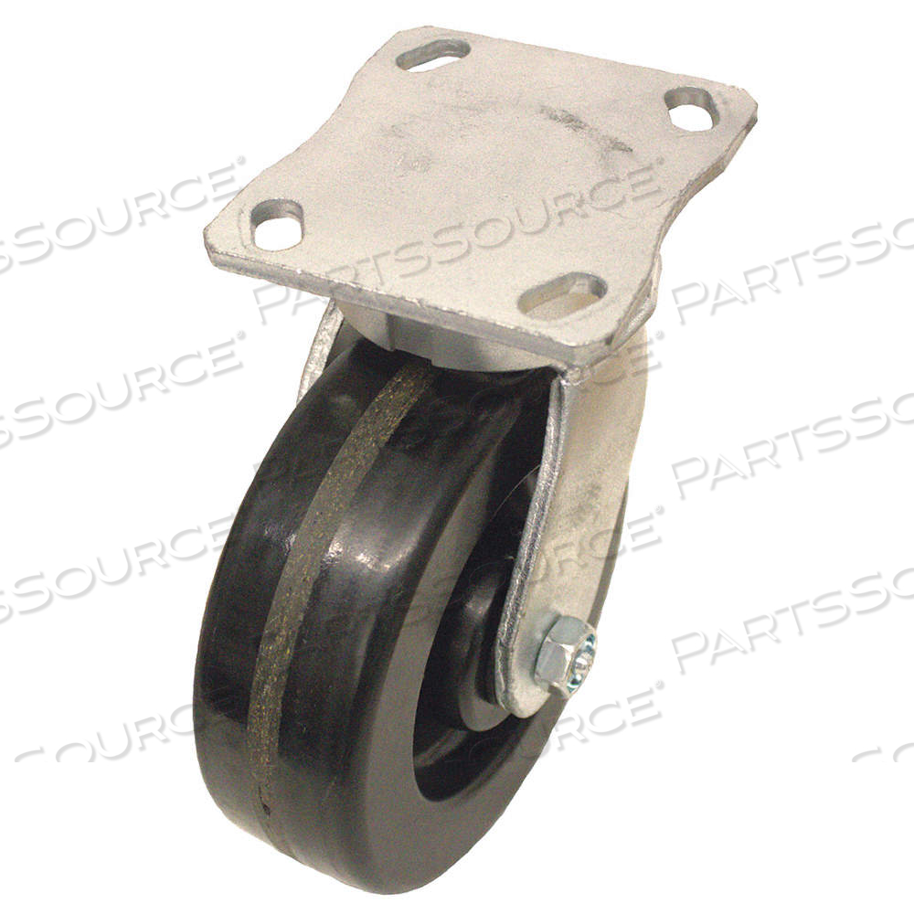 KINGPINLESS PLATE CASTER, 6 IN WHEEL DIA., 1200 LB, 7 1/2 IN MOUNTING HT, PHENOLIC by Approved Vendor