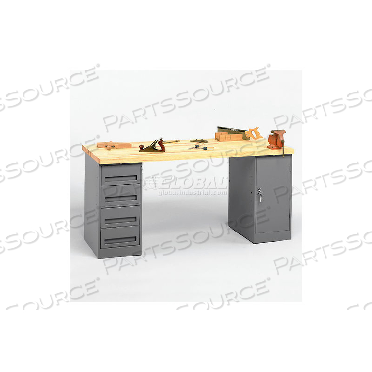 72 W" X 30 D" PEDESTAL WORKBENCH 4-DRAWER AND CABINET PEDESTAL by Tennsco Corp. 72 W" X 30 D" PEDESTAL WORKBENCH 4-DRAWER AND CABINET PEDESTAL by Tennsco Corp.