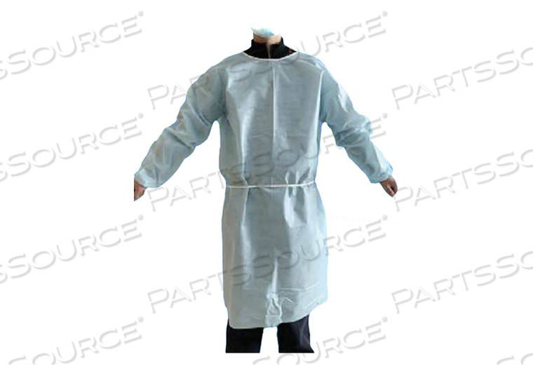 PROTECTIVE PROCEDURE GOWN LARGE BLUE NONSTERILE DISPOSABLE (10/BG) by Cypress