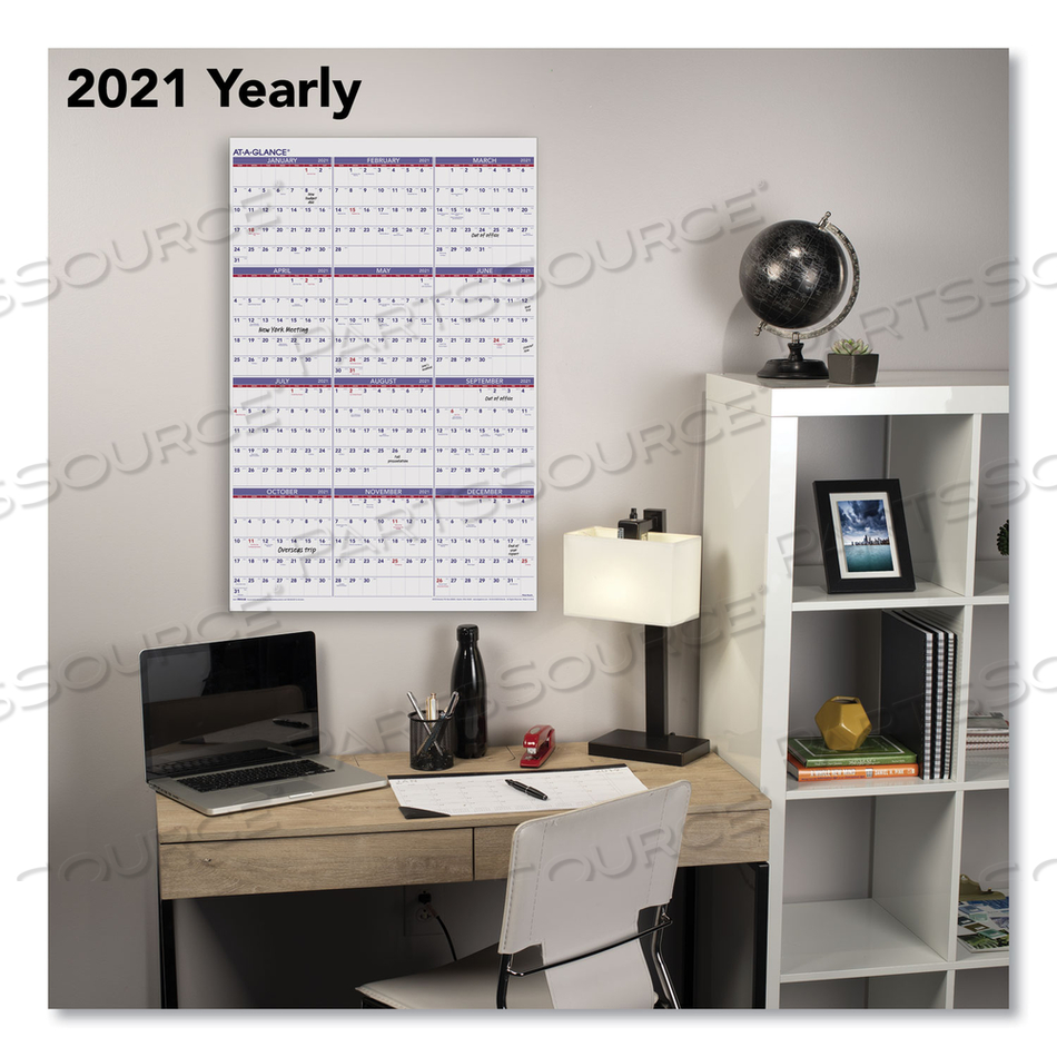 YEARLY WALL CALENDAR, 24 X 36, WHITE SHEETS, 12-MONTH (JAN TO DEC): 2023 by At-A-Glance