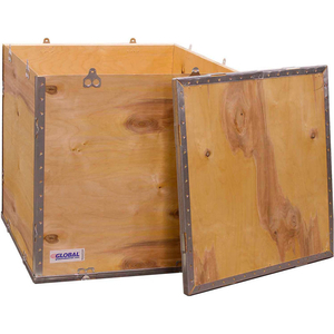 4-PANEL HINGED SHIPPING CRATE WITH LID, 24" X 24" X 24" O.D. by National Corrugate LLC