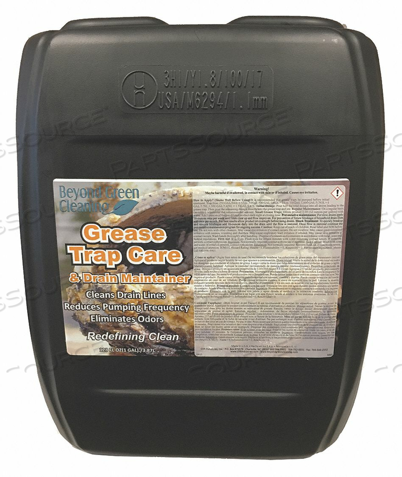 GREASE TRAP TREATMENT 5 GAL. PAIL by Beyond Green Cleaning GREASE TRAP TREATMENT 5 GAL. PAIL by Beyond Green Cleaning