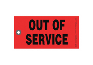 OUT OF SERVICE TAG RECTANGLE 6-1/4 PK50 by J.J. Keller & Associates