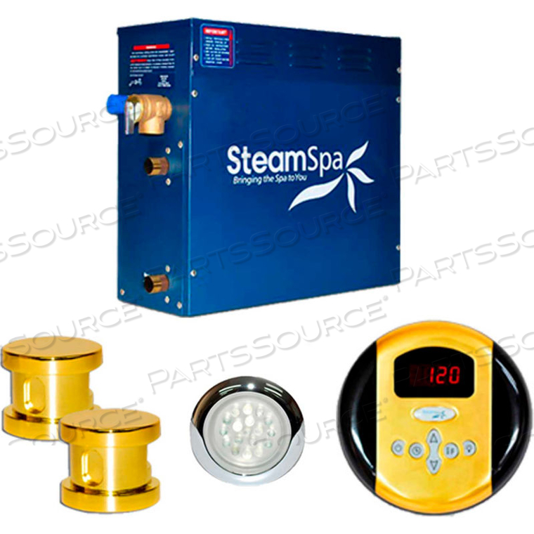 STEAMSPA INDULGENCE STEAM GENERATOR PACKAGE, 10.5KW, POLISHED BRASS 