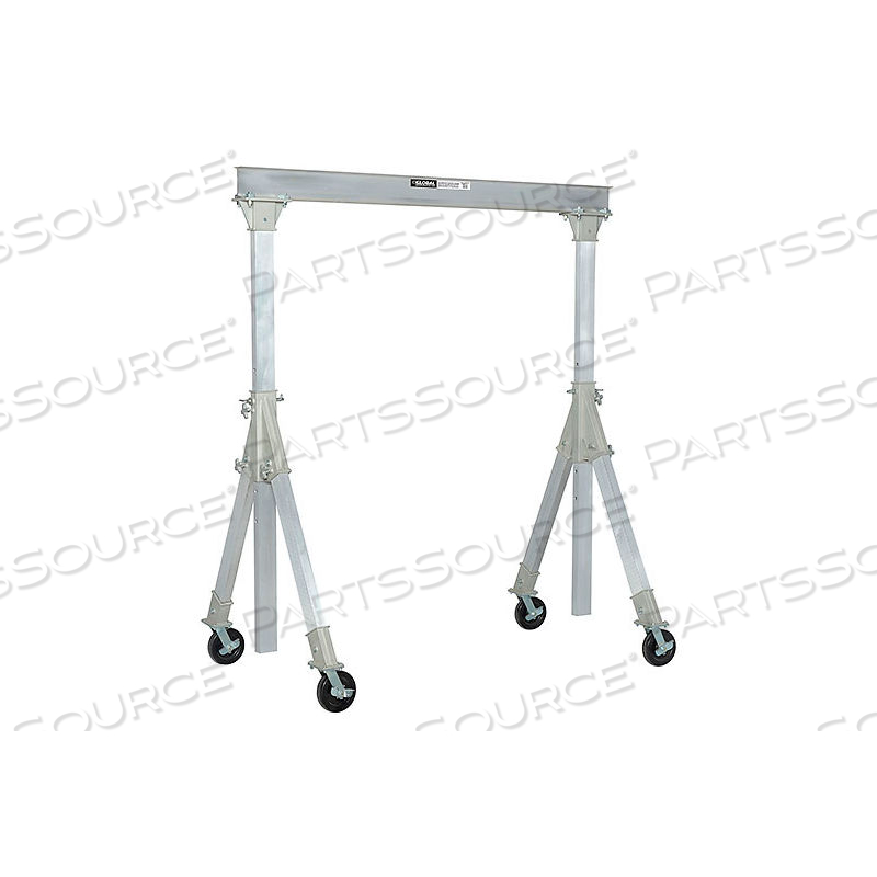 ADJUSTABLE HEIGHT ALUMINUM GANTRY CRANE, 12'W X 9'6"-12'H, 4000LB LB. CAP. by Approved Vendor ADJUSTABLE HEIGHT ALUMINUM GANTRY CRANE, 12'W X 9'6"-12'H, 4000LB LB. CAP. by Approved Vendor
