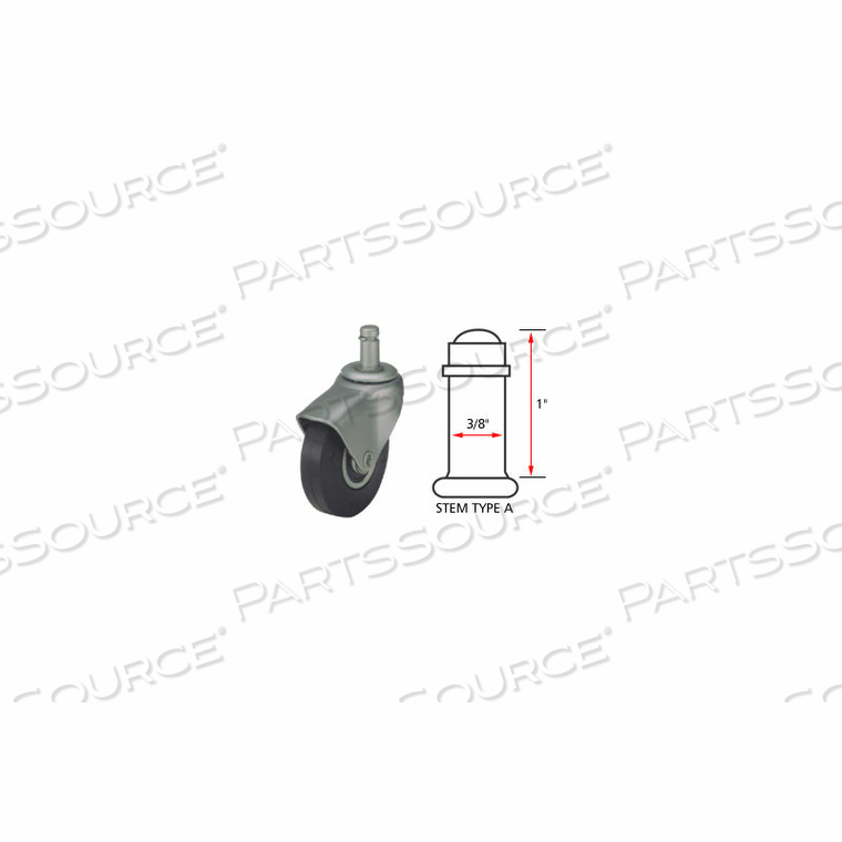 HOODED TYPE SERIES CHAIR CASTER WITH SOFT RUBBER WHEEL - STEM TYPE A by Algood Casters Limited HOODED TYPE SERIES CHAIR CASTER WITH SOFT RUBBER WHEEL - STEM TYPE A by Algood Casters Limited
