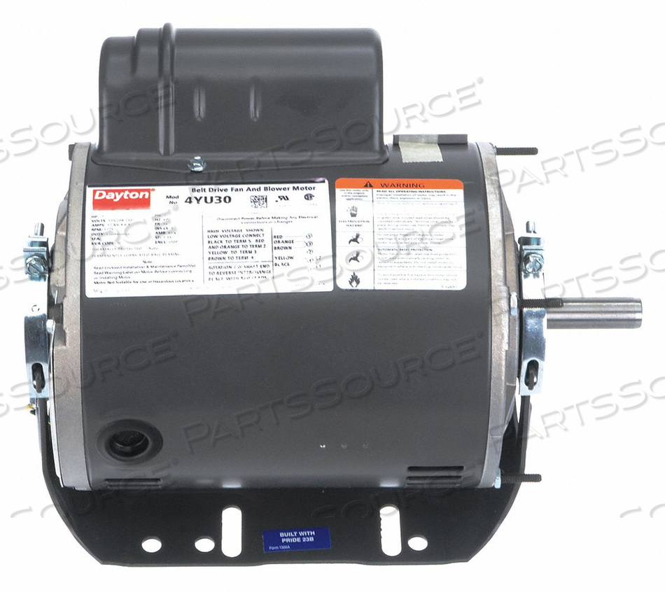 BELT DRIVE MOTOR, 1 SPEED, OPEN DRIPPROOF, CRADLE BASE MOUNT, 1 HP, 115/208-230V AC by DAYTON ELECTRIC MANUFACTURING CO BELT DRIVE MOTOR, 1 SPEED, OPEN DRIPPROOF, CRADLE BASE MOUNT, 1 HP, 115/208-230V AC by DAYTON ELECTRIC MANUFACTURING CO