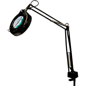 3-DIOPTER FLUORESCENT MAGNIFIER LAMP W/ AC RECEPTACLE, BLACK by Mg Electronics